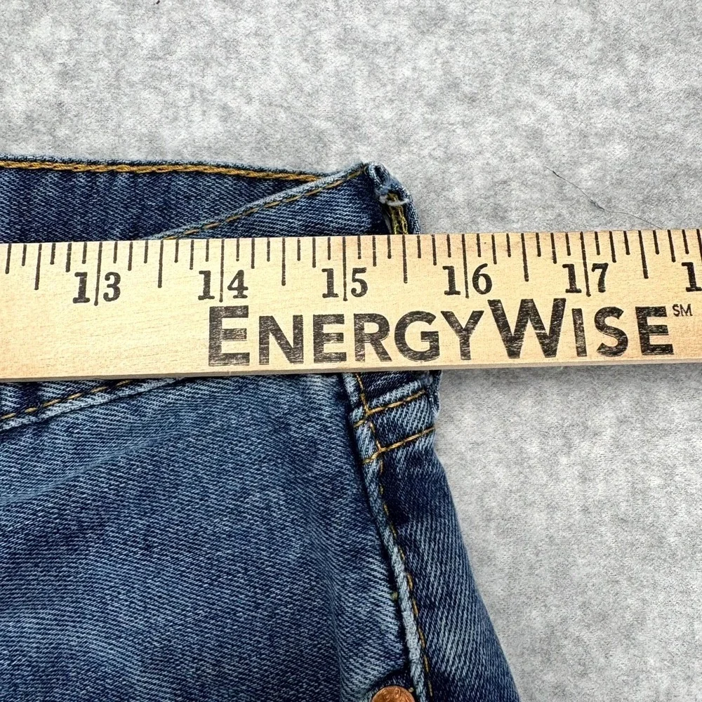 Levi's 501 Jeans Mens 32x34 Blue Denim Stretch Original Fit Straight Button Fly